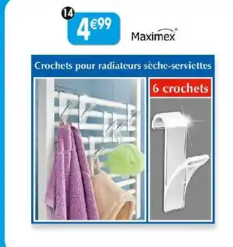 Maximo Lot de 6 crochets pour radiateur sèche-serviettes offre