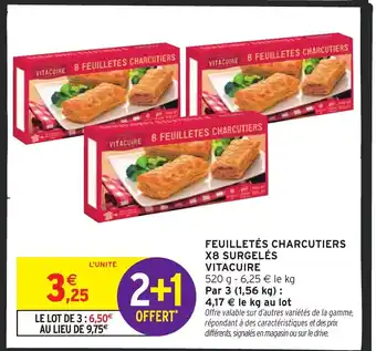 Intermarché Hyper VITACUIRE Feuilletés charcutiers x8 surgelés offre