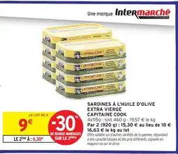 Intermarché Hyper CAPITAINE COOK Sardines à l'huile d'olive extra vierge offre
