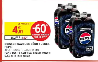 Intermarché Hyper PEPSI Boisson gazeuse zéro sucres offre