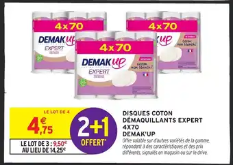 Intermarché Hyper DEMAK'UP Disques coton démaquillants expert 4x70 offre
