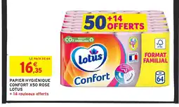 Intermarché Hyper LOTUS Papier hygiénique confort x50 rose offre