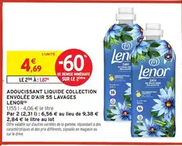 Intermarché Hyper LENOR Adoucissant liquide collection envolée d'air 55 lavages offre