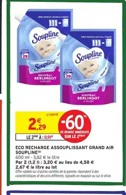 Intermarché Hyper SOUPLINE Eco recharge assouplissant grand air offre