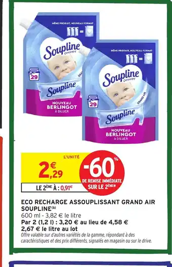 Intermarché Hyper SOUPLINE Eco recharge assouplissant grand air offre