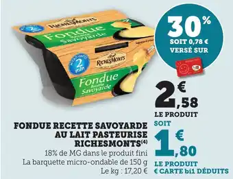 Bi1 Fondue recette savoyarde au lait pasteurise richesmonts offre