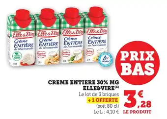 Bi1 Creme entiere 30% mg elle&vire offre