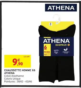 Intermarché Hyper ATHENA Chaussette homme x6 offre