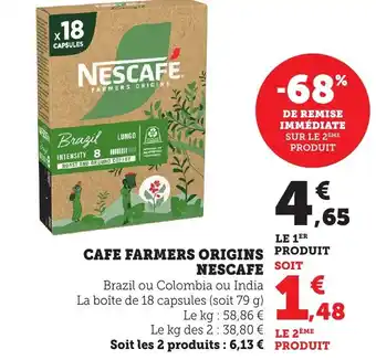 Bi1 Cafe farmers origins nescafe offre