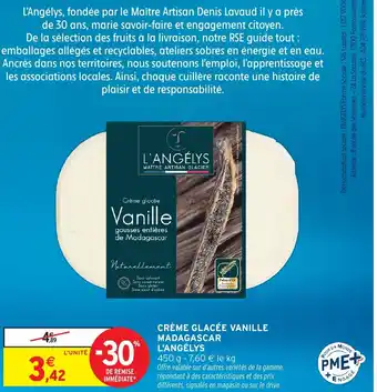 Intermarché Hyper L'ANGÉLYS Crème glacée vanille madagascar offre