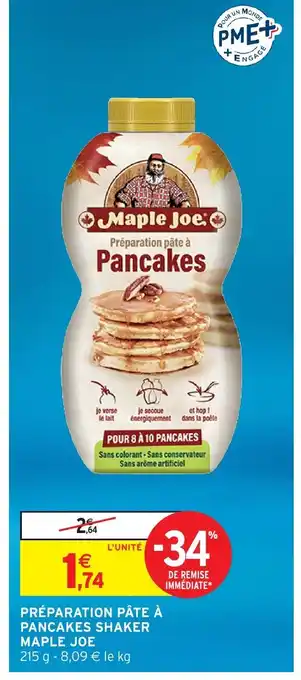 Intermarché Hyper MAPLE JOE Préparation pâte à pancakes shaker offre