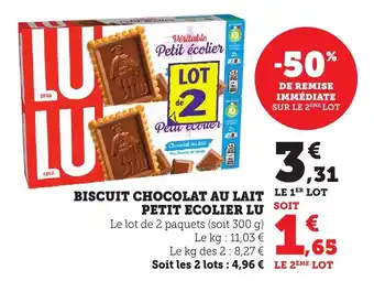 Bi1 Biscuit chocolat au lait petit ecolier lu offre