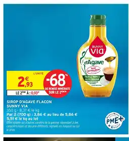 Intermarché Hyper SUNNY VIA Sirop d'agave flacon offre