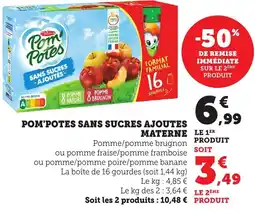 Bi1 Pom'potes sans sucres ajoutes materne offre