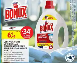Intermarché Hyper BONUX Lessive liquide l'original au bicarbonate peaux sensibles 50 lavages offre