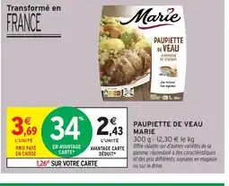 Intermarché Hyper MARIE Paupiette de veau offre