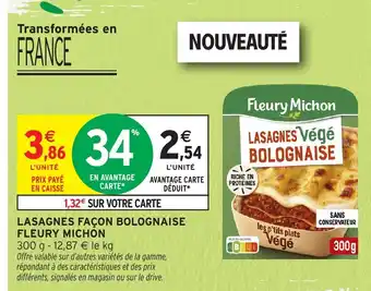 Intermarché Hyper FLEURY MICHON Lasagnes façon bolognaise offre