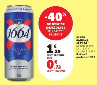 Bi1 Biere blonde 1664 5,5° offre