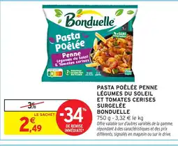 Intermarché Hyper BONDUELLE Pasta poêlée penne légumes du soleil et tomates cerises surgelée offre