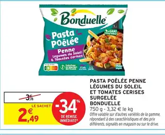 Intermarché Hyper BONDUELLE Pasta poêlée penne légumes du soleil et tomates cerises surgelée offre
