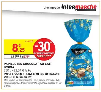 Intermarché Hyper IVORIA Papillotes chocolat au lait offre