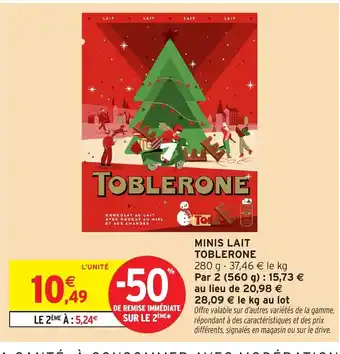 Intermarché Hyper TOBLERONE Minis lait offre