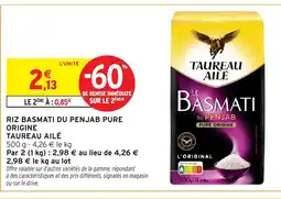 Intermarché Hyper TAUREAU AILÉ Riz basmati du penjab pure origine offre