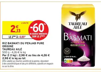 Intermarché Hyper TAUREAU AILÉ Riz basmati du penjab pure origine offre