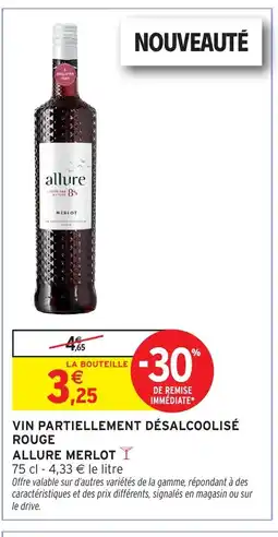 Intermarché Hyper ALLURE MERLOT Vin partiellement désalcoolisé rouge offre