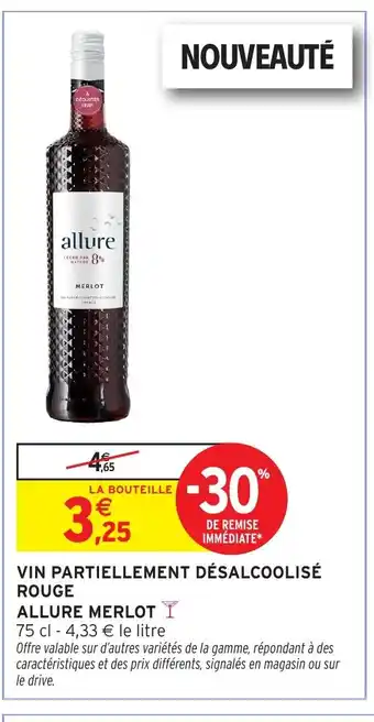 Intermarché Hyper ALLURE MERLOT Vin partiellement désalcoolisé rouge offre