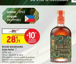 Intermarché Hyper DON PAPA Rhum masskara offre