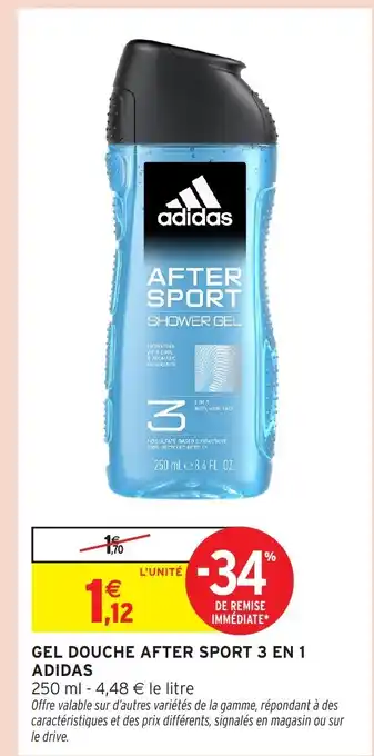 Intermarché Hyper ADIDAS Gel douche after sport 3 en 1 offre