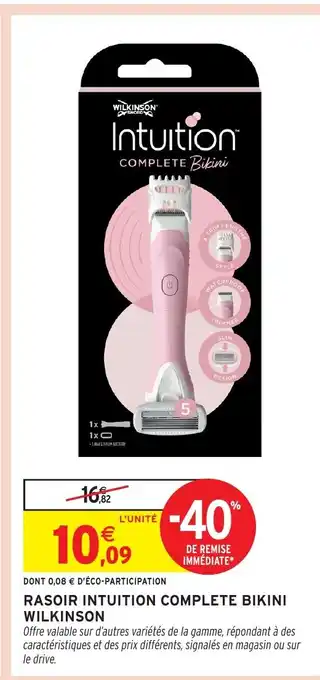 Intermarché Hyper WILKINSON Rasoir intuition complete bikini offre