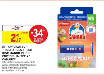 Intermarché Hyper CANARD Kit applicateur + recharges fresh disc mango verse édition limitée x6 offre