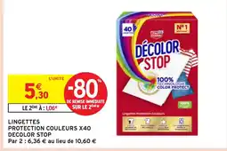 Intermarché Hyper DECOLOR STOP Lingettes protection couleurs x40 offre