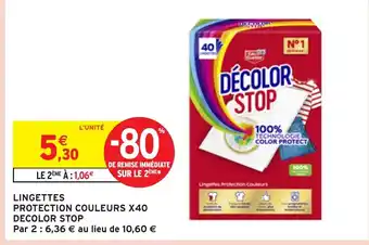 Intermarché Hyper DECOLOR STOP Lingettes protection couleurs x40 offre