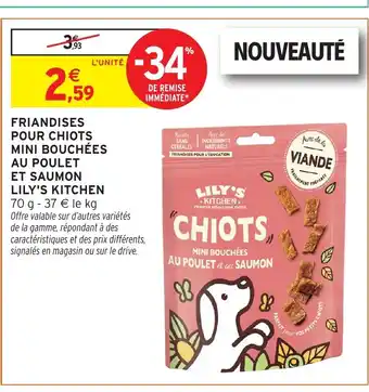 Intermarché Hyper LILY'S KITCHEN Friandises pour chiots mini bouchées au poulet et saumon offre