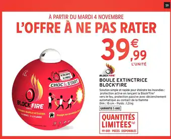 Intermarché Hyper BLOCK'FIRE Boule extinctrice offre