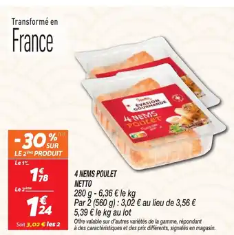 Netto NETTO 4 Nems poulet offre
