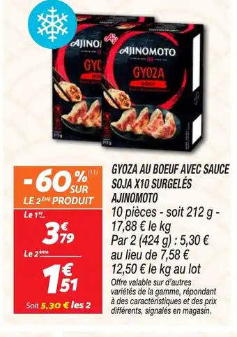 Netto AJINOMOTO Gyoza au boeuf avec sauce soja x10 surgelės offre