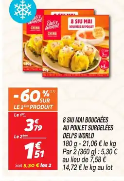 Netto DELI'S WORLD 8 siu mai bouchées au poulet surgelées offre