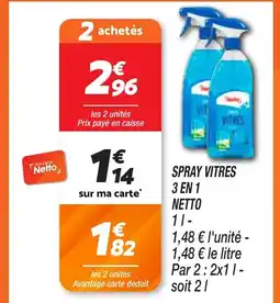 Netto NETTO Spray vitres 3 en 1 offre