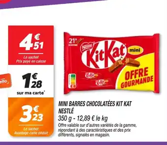 Netto Mini barres chocolatées kit kat nestlé offre