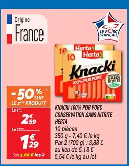 Netto HERTA Knacki 100% pur porc conservation sans nitrite offre