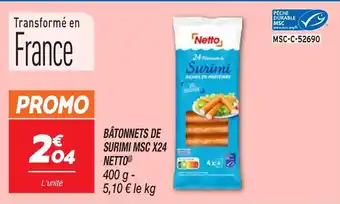 Netto NETTO Bâtonnets de surimi msc x24 offre