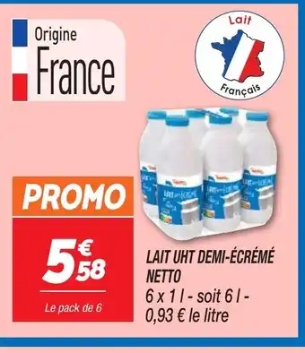 Netto NETTO Lait uht demi-écrémé offre