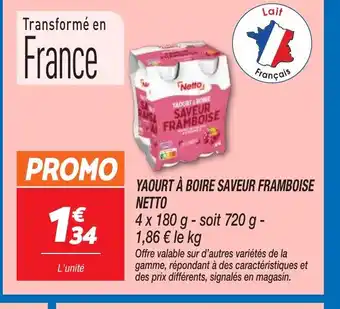 Netto NETTOYAOURT BONE Yaourt à boire saveur framboise offre