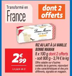 Netto BONNE MAMAN Riz au lait à la vanille offre