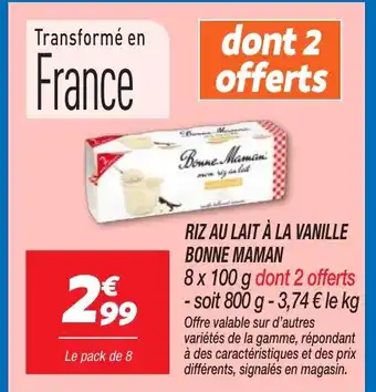 Netto BONNE MAMAN Riz au lait à la vanille offre