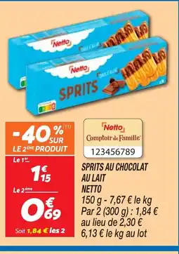 Netto NETTO Sprits au chocolat au lait offre